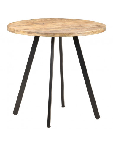 Tavolo da Pranzo 80 cm in Legno di Mango Grezzo