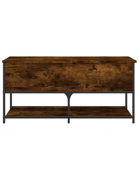 Panca Portaoggetti Rovere Fumo 100x42,5x47 cm Legno Multistrato