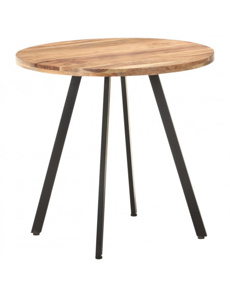 Tavolo da Pranzo 80 cm in Legno Massello di Acacia