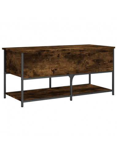 Panca Portaoggetti Rovere Fumo 100x42,5x47 cm Legno Multistrato
