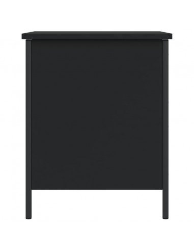 Panca Portaoggetti Nera 40x42,5x50 cm in Legno Multistrato