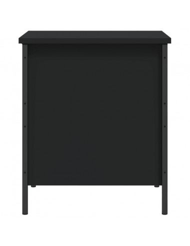 Panca Portaoggetti Nera 40x42,5x50 cm in Legno Multistrato