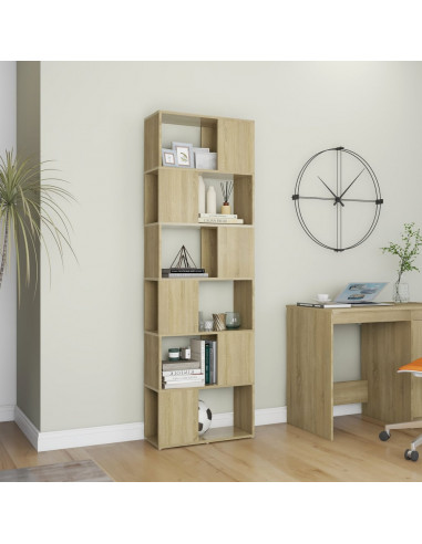 Libreria/Divisorio Rovere Sonoma 60x24x186 cm in Truciolato