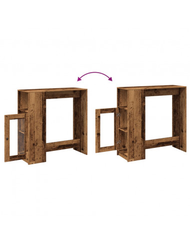 Tavolo Bar con Rastrelliera Antico 101x40x103,5 cm Multistrato