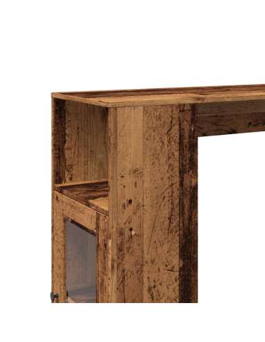 Tavolo Bar con Rastrelliera Antico 101x40x103,5 cm Multistrato