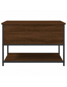 Panca Portaoggetti Rovere Marrone 70x42,5x47 Legno Multistrato 2