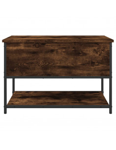 Panca Portaoggetti Rovere Fumo 70x42,5x47 cm Legno Multistrato 2