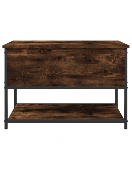 Panca Portaoggetti Rovere Fumo 70x42,5x47 cm Legno Multistrato