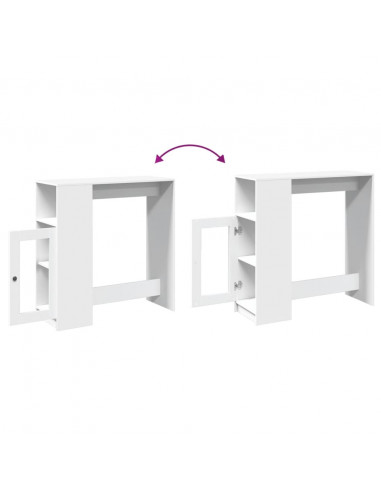 Tavolo Bar con Rastrelliera Bianco 101x40x103,5 cm Multistrato