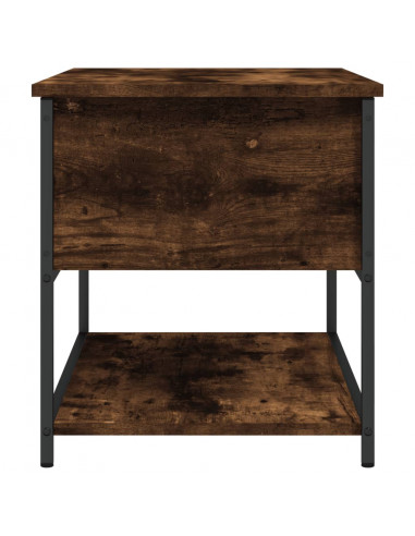 Panca Portaoggetti Rovere Fumo 70x42,5x47 cm Legno Multistrato