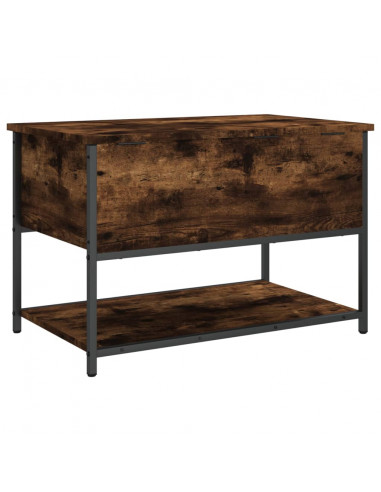 Panca Portaoggetti Rovere Fumo 70x42,5x47 cm Legno Multistrato