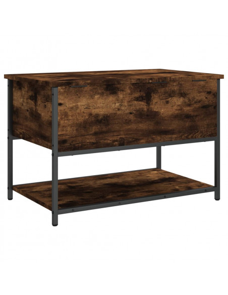 Panca Portaoggetti Rovere Fumo 70x42,5x47 cm Legno Multistrato