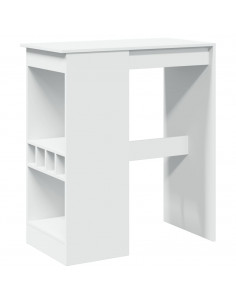 Tavolo Bar con Rastrelliera Bianco 90x47,5x103,5 cm Truciolato 2