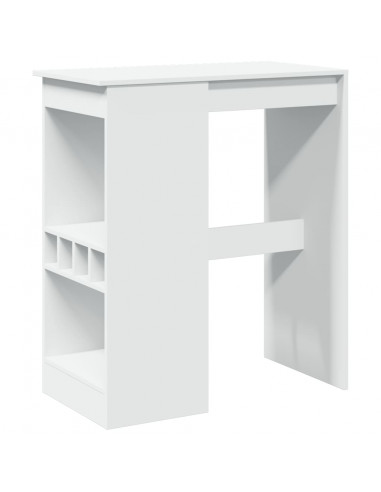 Tavolo Bar con Rastrelliera Bianco 90x47,5x103,5 cm Truciolato