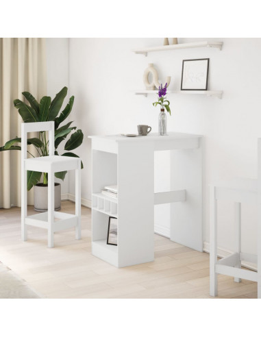 Tavolo Bar con Rastrelliera Bianco 90x47,5x103,5 cm Truciolato