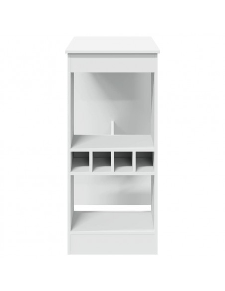 Tavolo Bar con Rastrelliera Bianco 90x47,5x103,5 cm Truciolato