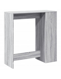 Tavolo Bar con Rastrelliera Grigio 101x40x103,5 cm Multistrato 2