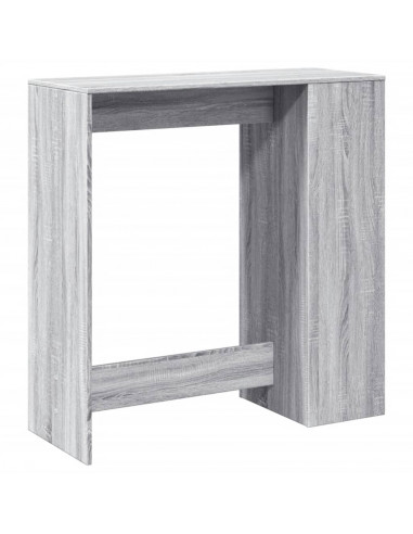 Tavolo Bar con Rastrelliera Grigio 101x40x103,5 cm Multistrato