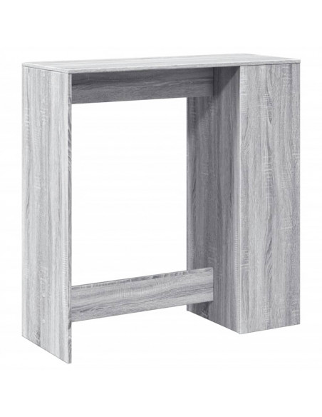 Tavolo Bar con Rastrelliera Grigio 101x40x103,5 cm Multistrato