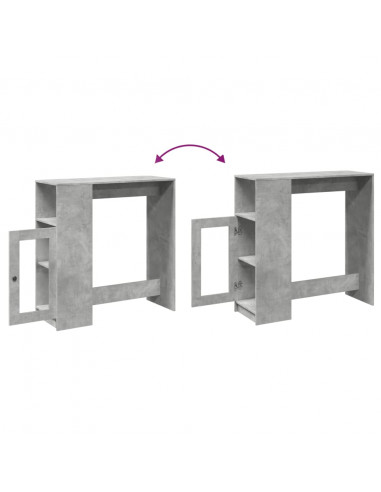 Tavolo Bar con Rastrelliera Grigio 101x40x103,5 cm Multistrato