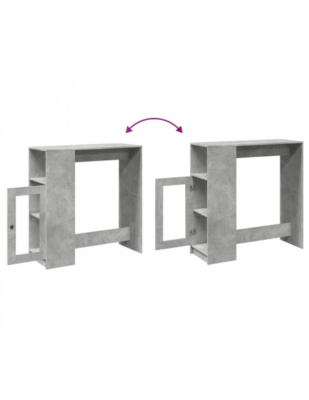 Tavolo Bar con Rastrelliera Grigio 101x40x103,5 cm Multistrato