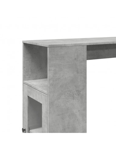 Tavolo Bar con Rastrelliera Grigio 101x40x103,5 cm Multistrato