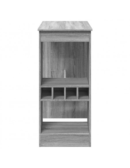 Tavolo Bar con Rastrelliera Grigio 102x50x103,5cm Multistrato