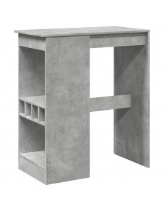 Tavolo Bar con Rastrelliera Grigio 90x47,5x103,5 cm Multistrato 2