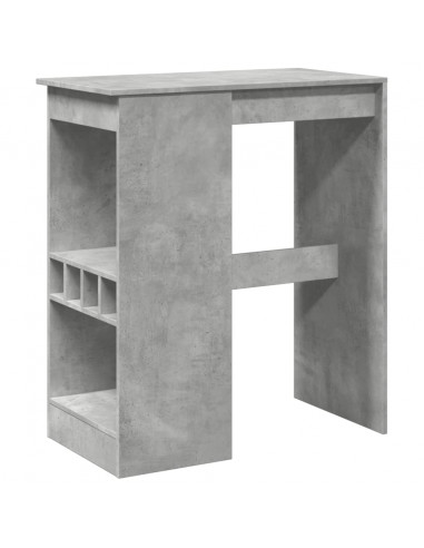 Tavolo Bar con Rastrelliera Grigio 90x47,5x103,5 cm Multistrato