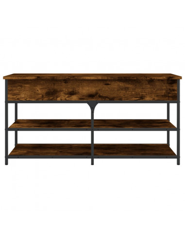Panca Porta Scarpe Rovere Fumo 100x42,5x50 cm Legno Multistrato