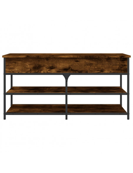 Panca Porta Scarpe Rovere Fumo 100x42,5x50 cm Legno Multistrato