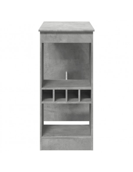 Tavolo Bar con Rastrelliera Grigio 90x47,5x103,5 cm Multistrato