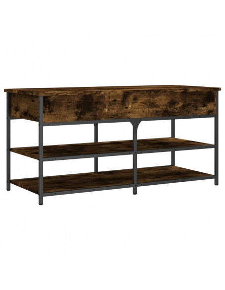 Panca Porta Scarpe Rovere Fumo 100x42,5x50 cm Legno Multistrato