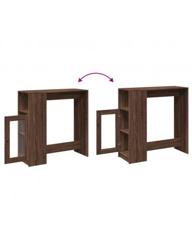 Tavolo Bar con Rastrelliera Marrone 101x40x103,5 cm Multistrato