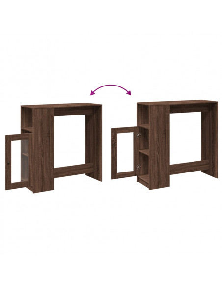 Tavolo Bar con Rastrelliera Marrone 101x40x103,5 cm Multistrato