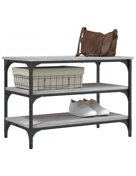 Panca Porta Scarpe Grigio Sonoma 70x38,5x49cm Legno Multistrato