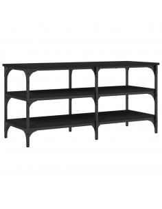 Panca Porta Scarpe Nera 100x38,5x49 cm in Legno Multistrato 2