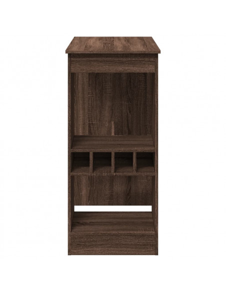Tavolo Bar con Rastrelliera Marrone 90x47,5x103,5cm Multistrato