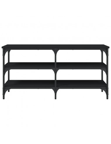 Panca Porta Scarpe Nera 100x38,5x49 cm in Legno Multistrato