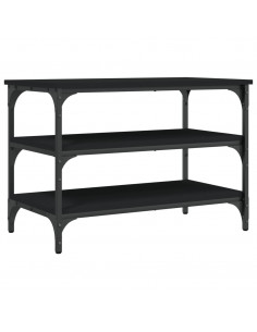 Panca Porta Scarpe Nera 70x38,5x49 cm in Legno Multistrato 2