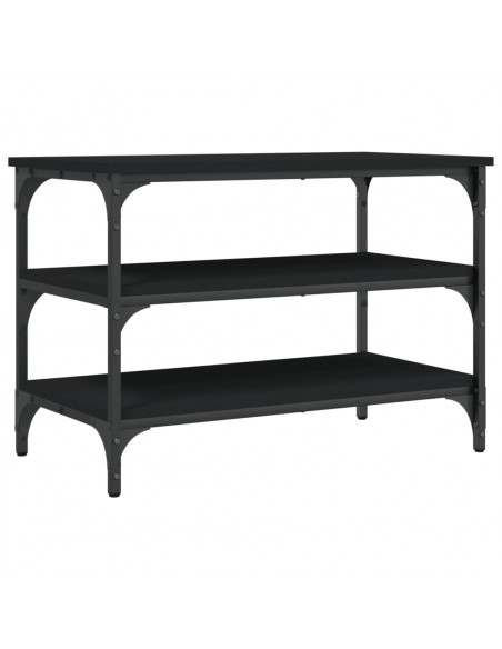 Panca Porta Scarpe Nera 70x38,5x49 cm in Legno Multistrato