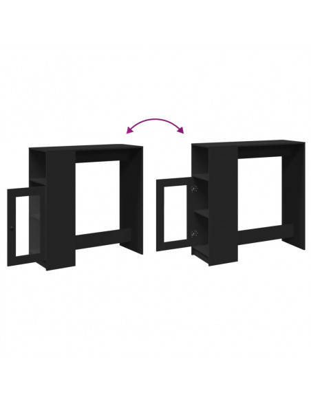 Tavolo Bar con Rastrelliera Nero 101x40x103,5 cm Multistrato
