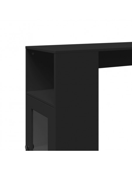 Tavolo Bar con Rastrelliera Nero 101x40x103,5 cm Multistrato