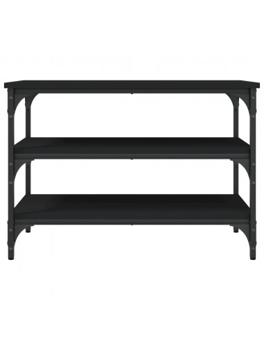 Panca Porta Scarpe Nera 70x38,5x49 cm in Legno Multistrato