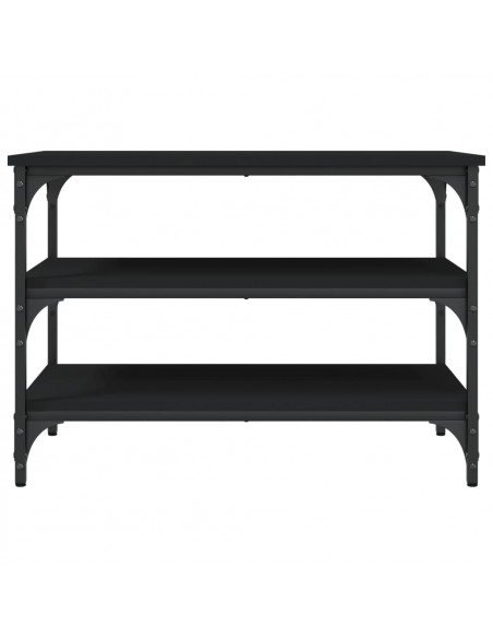 Panca Porta Scarpe Nera 70x38,5x49 cm in Legno Multistrato