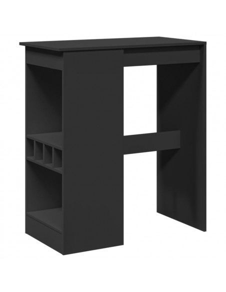 Tavolo Bar con Rastrelliera Nero 90x47,5x103,5 cm Multistrato