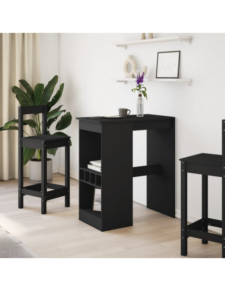 Tavolo Bar con Rastrelliera Nero 90x47,5x103,5 cm Multistrato