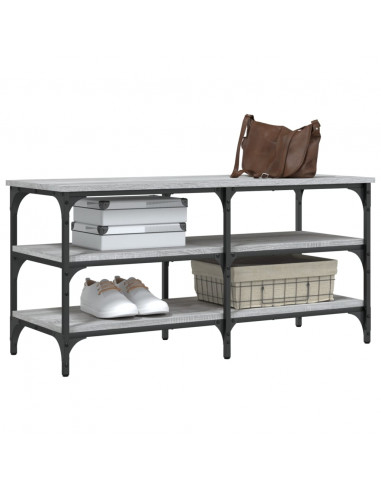 Panca Porta Scarpe Grigio Sonoma 100x38,5x49 Legno Multistrato