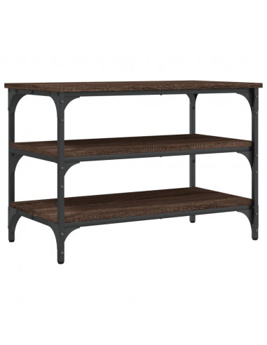 Panca Portascarpe Rovere Marrone 70x38,5x49cm Legno Multistrato