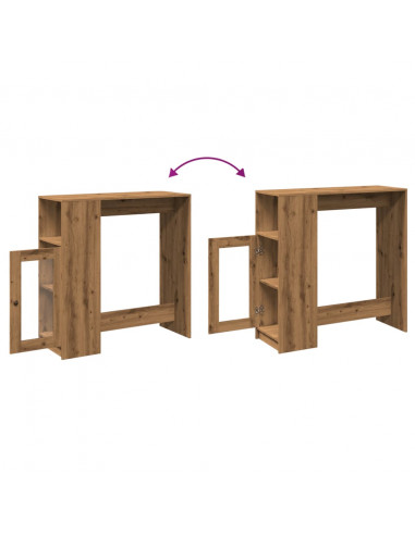 Tavolo Bar con Rastrelliera Rovere 101x40x103,5 cm Multistrato